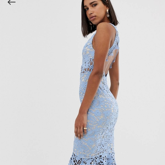 ISO blue lace love triangle dress sold by ASOS - Picture 2 of 3